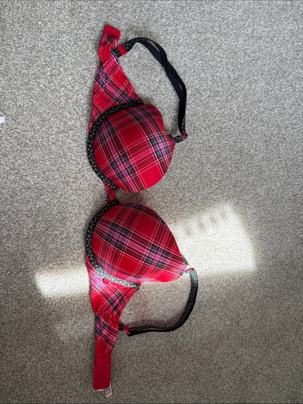 Victoria's Secret Red Plaid Push-Up Bra